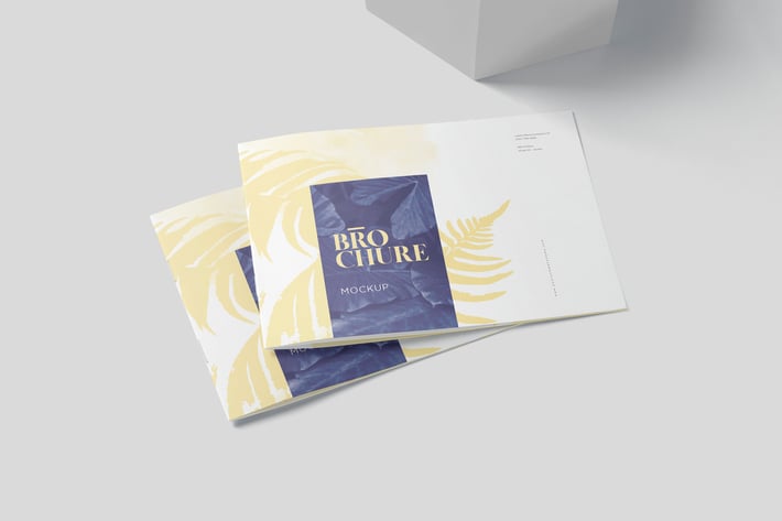A5 Landscape Brochure Cover & Pages Mockups