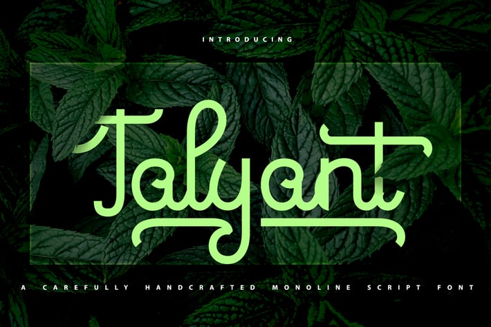 Talyant | Handcrafted Monoline Script Font