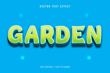 3D Green Text Effect Editable