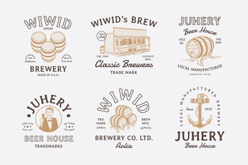 6 Vintage Beer Badges