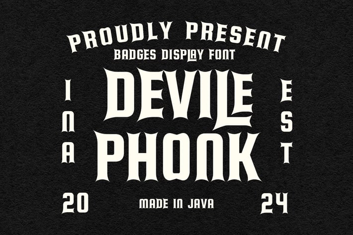 Devile Phonk Badges Display Font