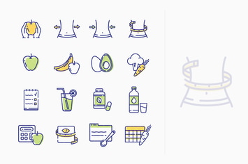 Healthy Lifestyle - Dieting Icons - Outline Series