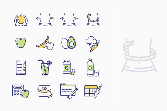 Healthy Lifestyle - Dieting Icons - Outline Series