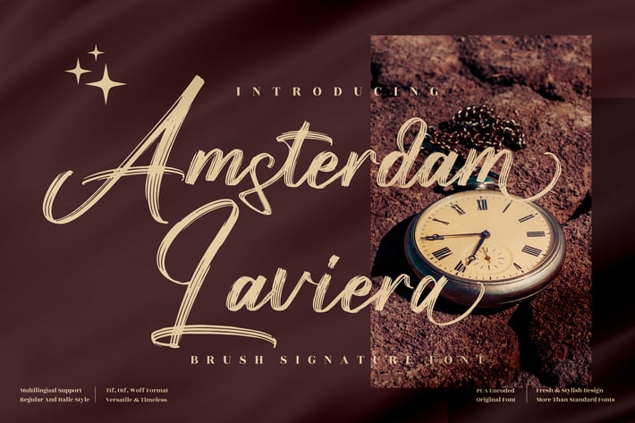 Amsterdam Laviera Brush Script Font