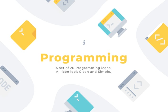 20 Programming icons - Flat