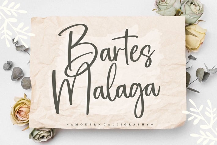 Bartes Malaga - Modern Calligraphy Logo Font