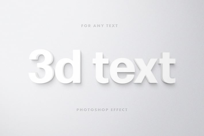 White 3D Text Effect for Photoshop