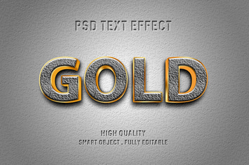 Gold on concrete text effect