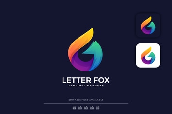 Letter Fox Colorful Logo