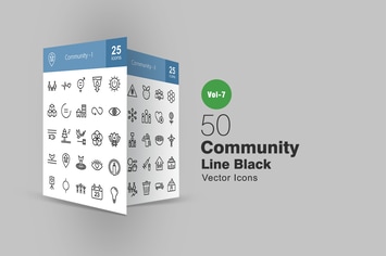 50 Community Line Icons