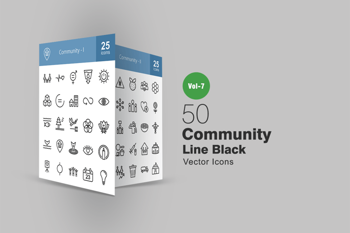 50 Community Line Icons