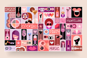 Disco Party pop art vector illustration