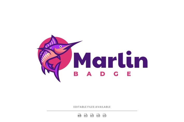 Marlin Color Mascot Logo