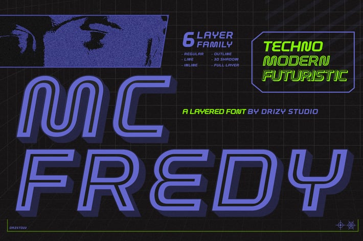 Mc Fredy - Layered Techno Font