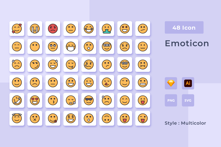 Emoticon Multicolor Style Icon Pack