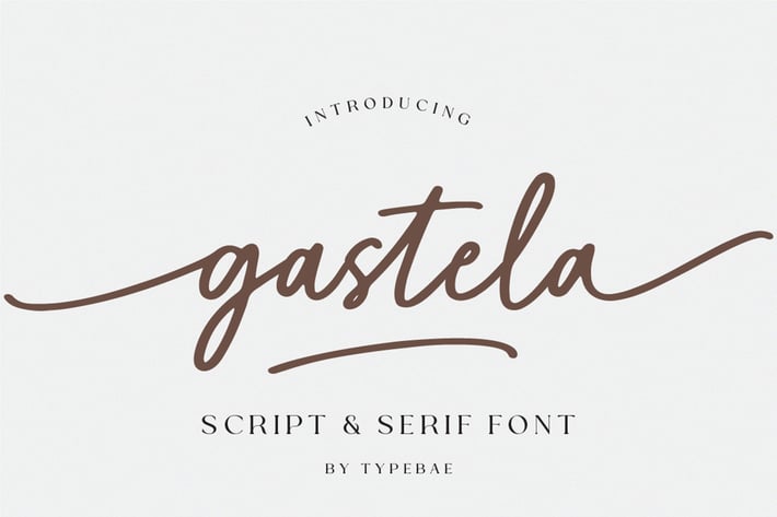 Gastela - Brush Script Font with Swash