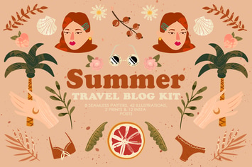 Summer Travel Clipart Kit