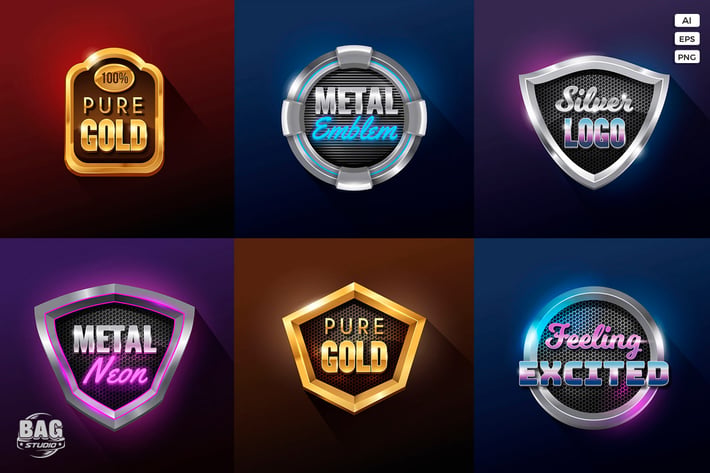 Realistic Vector Badges Collection Vol 1