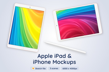 Apple iPad and iPhone - 3 Sketch Mockups
