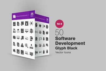 50 Software Development Glyph Icons