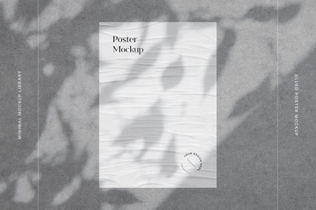 Minimal Glued Poster Mockup