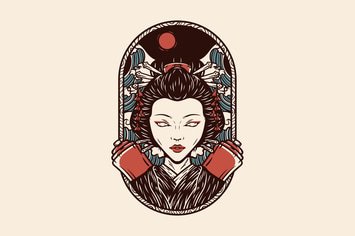 Vintage Geisha Illustration