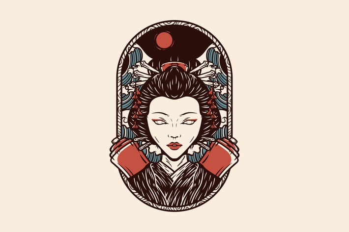 Vintage Geisha Illustration