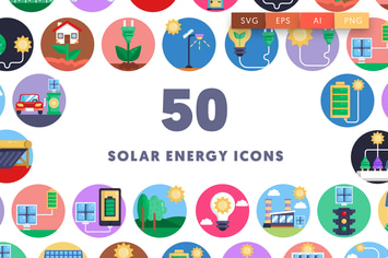 50 Solar Energy Icons