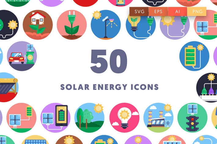 50 Solar Energy Icons