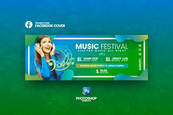Music Festival Facebook Cover Template