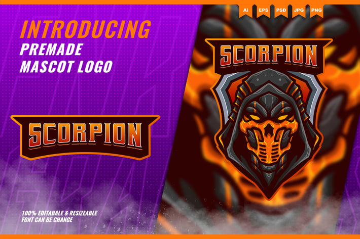 Scorpion Hood - Mascot Esport Logo Template