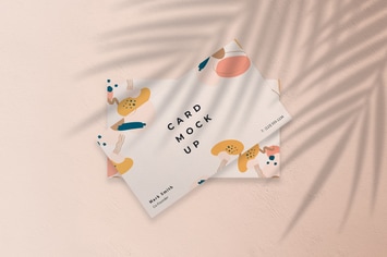 Business Card Mockup with Shadow Overlay Template
