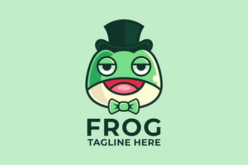 Cartoon Frog Logo Design Template