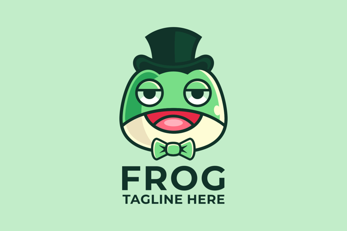 Cartoon Frog Logo Design Template