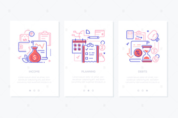 Budget - line design style web banners