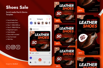 Leather Shoes Sale Social Media Template