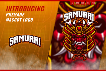 Samurai Devil - Mascot Esport Logo TemplateSamurai