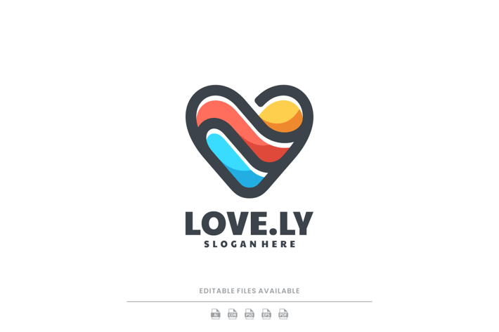 Love Color Mascot Logo