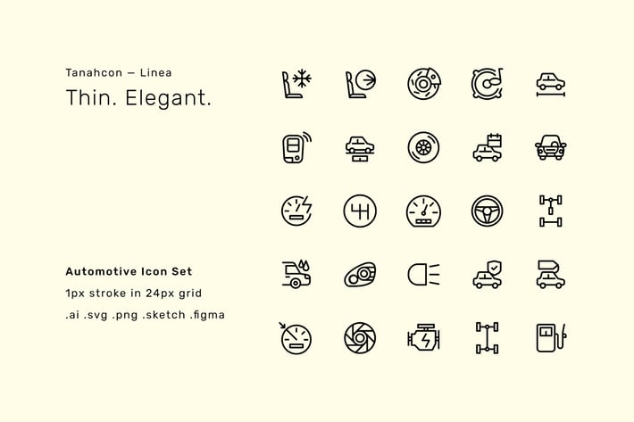 Automotive Icon Set - Linea