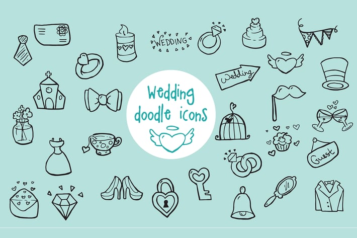 Wedding - Doodle Icons