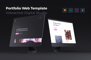 Fire Digital Design Portfolio Template UI Kit