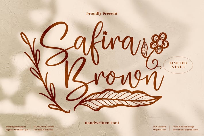 Safira Brown Handwritten Font