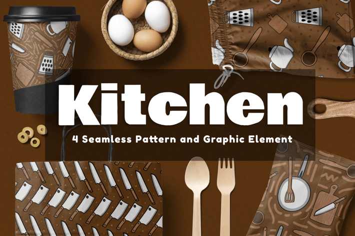 Kitchen Seamless Pattern and Element
