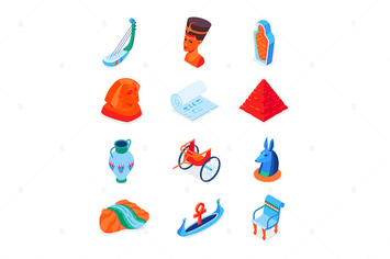 Ancient Egypt - Isometric Icons