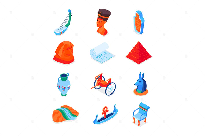 Ancient Egypt - Isometric Icons