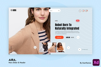 AIRA | Hero Slider & Header v3 XD Template