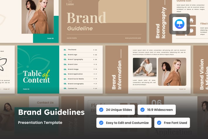 Brand Guideline Keynote Presentation for Fashion