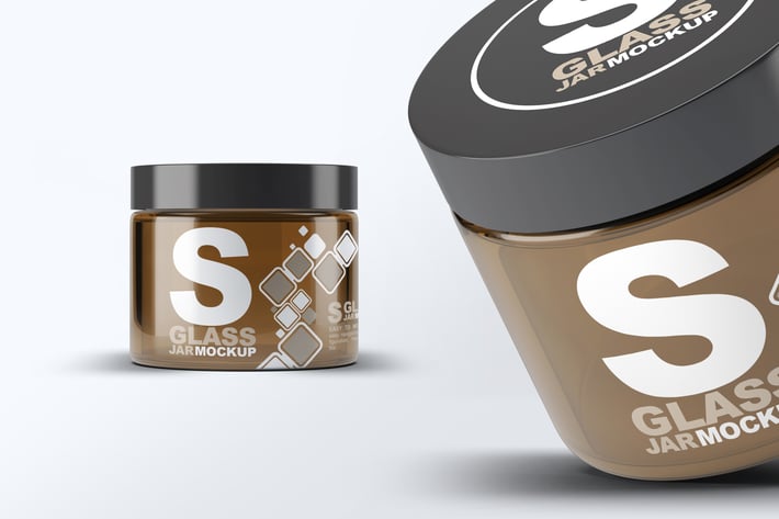 Cosmetics Glass Jar Mock-Up