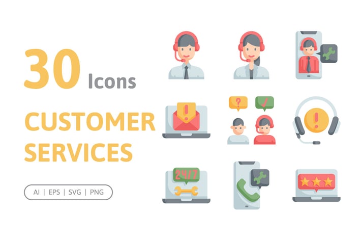 30 Customer Service Icons