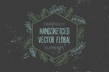 Carefully handsketched vector floral elements